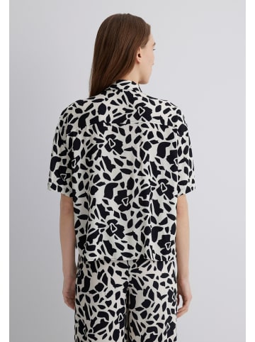 Mavi Jeans Hemdbluse mit Allover-Print und verdeckter Leiste in Schwarz