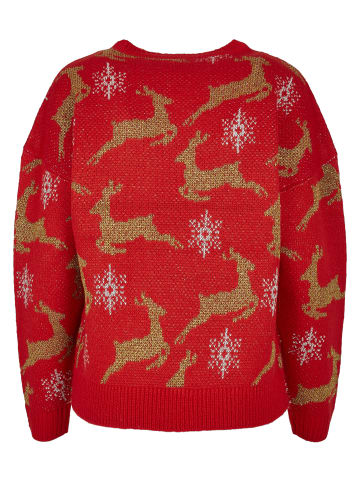 Urban Classics Crew Neck Jumper in red/gold
