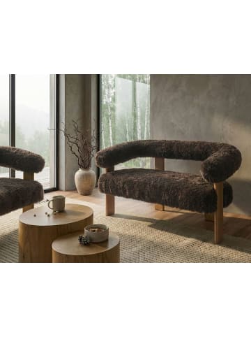 Beliani 2-Sitzer Sofa ILBRO in Braun - (W) 138 x (H) 76 x (L) 68 cm