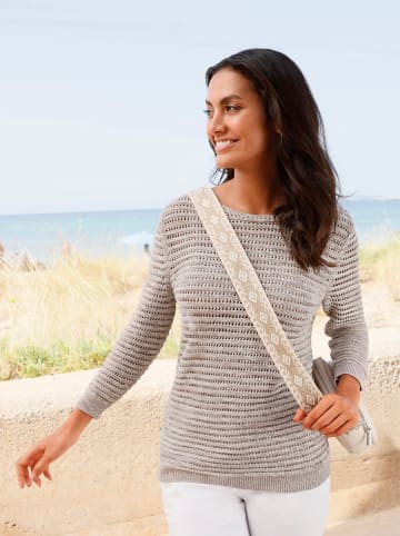 WITT WEIDEN Ajourpullover in sand-meliert