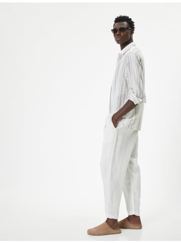 KOTON Shirt in Khaki Gestreift