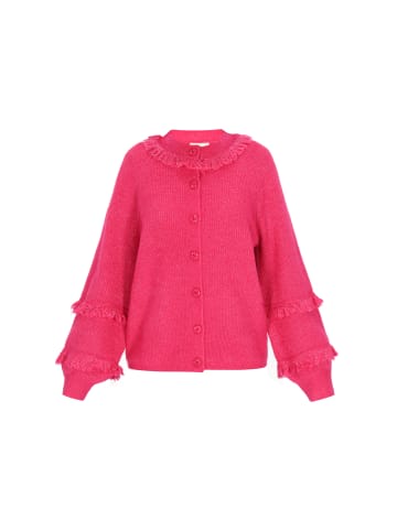 IZIA Cardigan in fuchsia melange