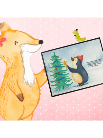 Mr. & Mrs. Panda Schreibunterlage Pinguin Weihnachtsbaum Design ... in Weiß