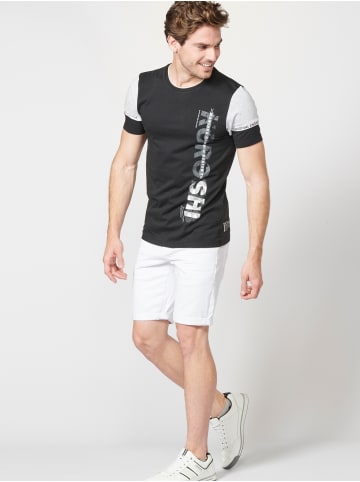 KOROSHI Kurzarm T-Shirt in schwarz
