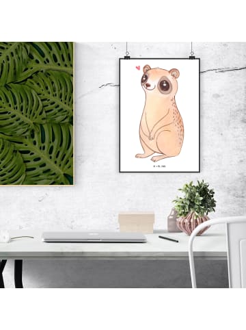 Mr. & Mrs. Panda Plakat Plumplori Glücklich ohne Spruch in Weiß