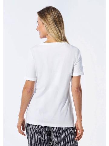 GOLDNER Kurzgröße:  Jerseyshirt mit überschnittenen Schultern in weiß / bunt / gemustert