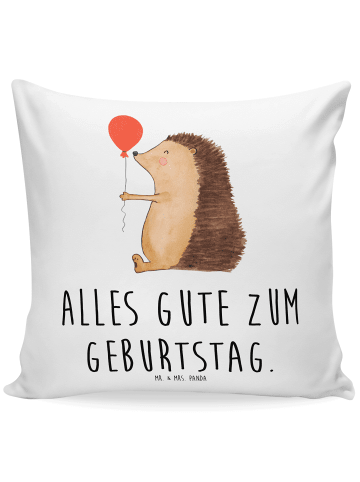 Mr. & Mrs. Panda 40x40 Kissen Igel Luftballon mit Spruch in Weiß