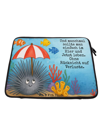 Mr. & Mrs. Panda Laptop Sleeve Seeigel Design mit Spruch in Weiß