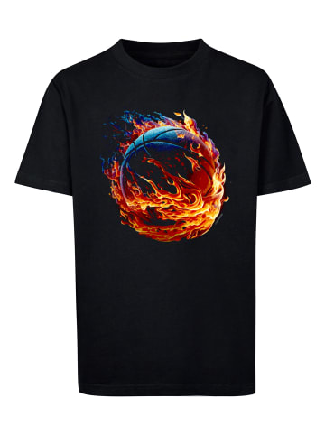 F4NT4STIC T-Shirt Basketball On Fire Sport in schwarz