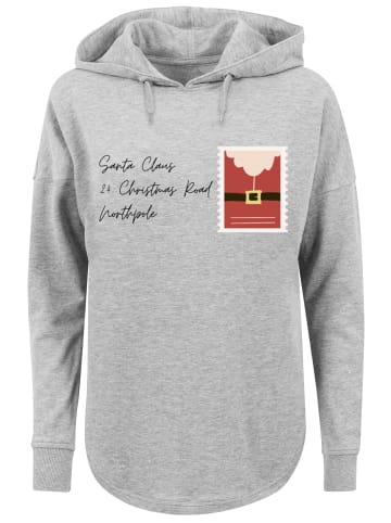 F4NT4STIC Oversized Hoodie Santa Letter Weihnachten in grau