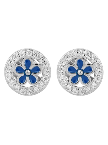 Adeliás Damen 925 Silber Ohrringe Ohrstecker mit funkelnden Zirkonia in silber