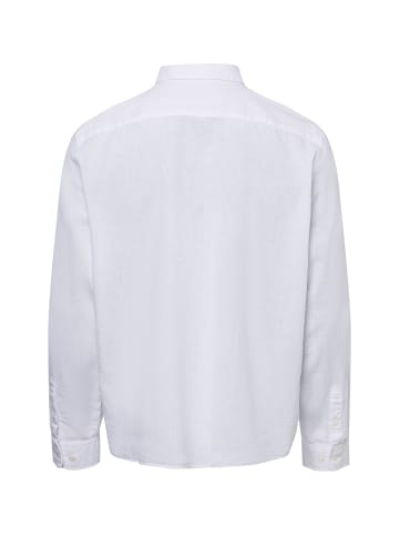 März Freizeithemd mit Leinen-Anteil in weiß