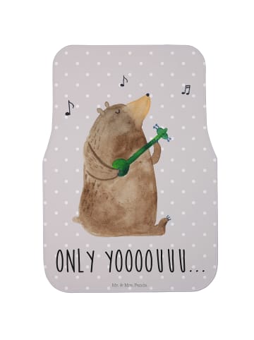 Mr. & Mrs. Panda Fußmatte PKW Bär Gitarre mit Spruch in Grau Pastell