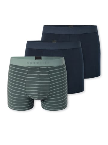 Schiesser Retro Short / Pant 95/5 Cotton in Dunkelblau / grün