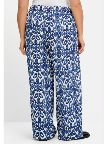 sheego Hose lang in ecru-gemustert