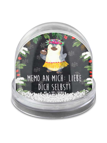 Mr. & Mrs. Panda Schneekugel Pinguin Kokosnuss mit Spruch in Kreidetafel