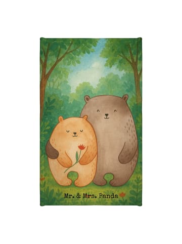 Mr. & Mrs. Panda Gästehandtücher Bären Liebe Design ohne Spruch in Weiß