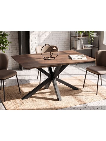 Beliani Esszimmertisch SPECTRA in Braun/Schwarz - (W) 90 x (H) 76 x (L) 140 cm