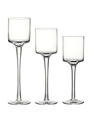 relaxdays 3-tlg. Kerzenhalter-Set in Transparent