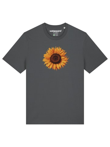 wat? Apparel T-Shirt Sonnenblume in Grau