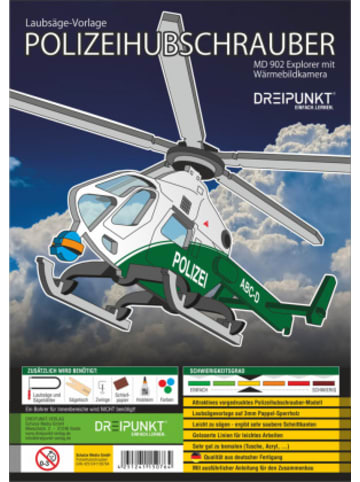 Dreipunkt Verlag Papeterie/PBS - 3D Laubsägevorlage Polizeihubschrauber