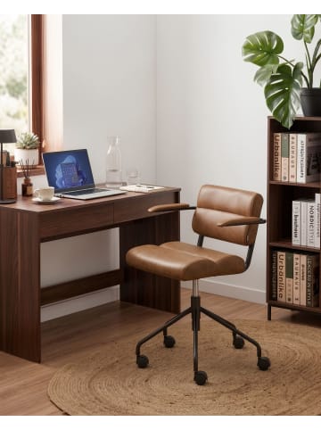 Beliani Bürostuhl CANDOR in Braun/Silber/Schwarz - (W) 47 x (H) 74 x (L) 45 cm