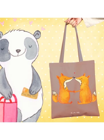 Mr. & Mrs. Panda Stoffbeutel Füchse Liebe ohne Spruch in Braun Pastell