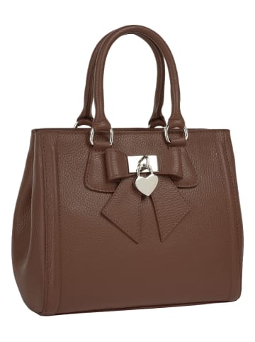 Cluty Handtasche Solcuore echt Leder in dunkelbraun