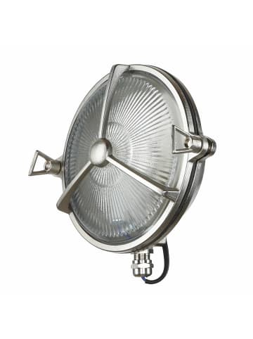 Licht-Erlebnisse Außen Wandlampe Ø 18 x (H)18 cm in Nickel matt