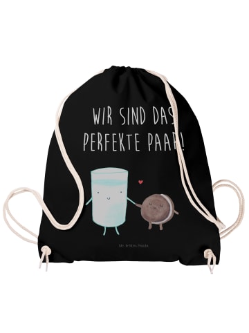 Mr. & Mrs. Panda Jutebeutel Milch Keks mit Spruch in Schwarz