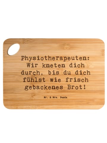 Mr. & Mrs. Panda jausenbrett Spruch Physiotherapeut Kneten mit S... in Braun
