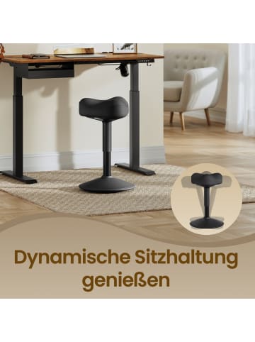 SONGMICS Arbeitshocker Activo in Schwarz - (B)36.5 x (H)(48-65.6) x (T)34 cm