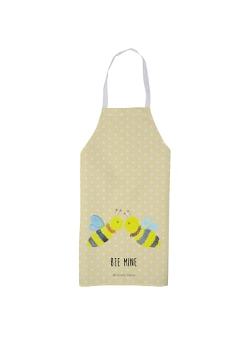 Mr. & Mrs. Panda Schürze Biene Liebe mit Spruch in Gelb Pastell