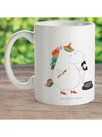 Mr. & Mrs. Panda Kindertasse Einhorn Sekretärin ohne Spruch in Weiß
