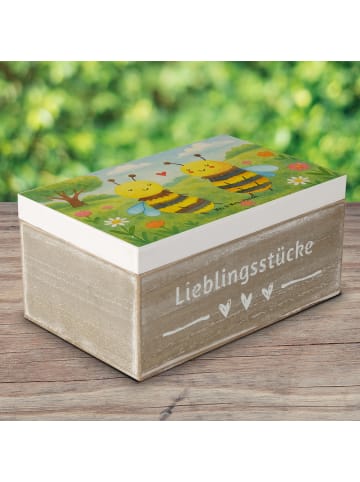 Mr. & Mrs. Panda Holzkiste Biene Verliebt Design ohne Spruch in Weiß