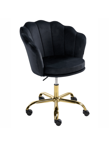 Beliani Bürostuhl MONTICELLO in Schwarz/Gold - (W) 60 x (H) 79 x (L) 60 cm