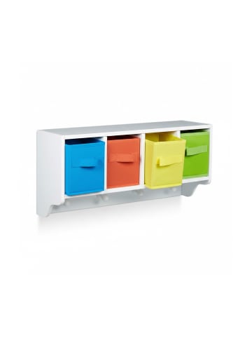 relaxdays Wandregal für Kinder in Weiß - (B)61 x (H)28 x (T)16 cm