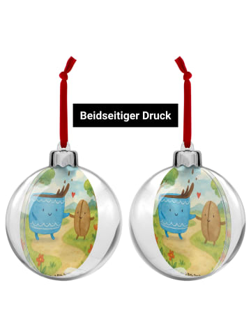 Mr. & Mrs. Panda christbaumkugel Kaffee Bohne Design ohne Spruch in Weiß