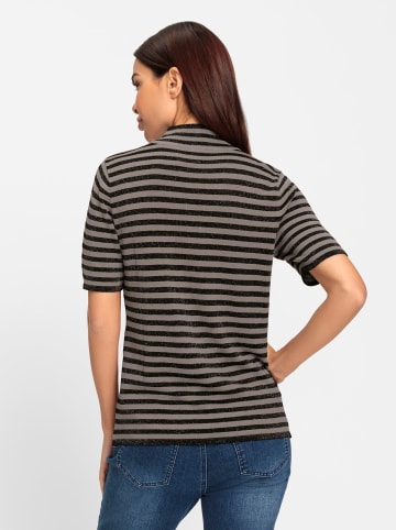Heine Streifenpullover in schwarz-taupe-gestreift