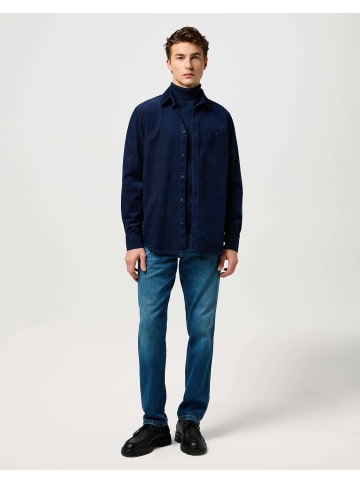Wrangler Langarmhemd 1 Pkt Corduroy in Navy