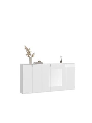 xonox.home Garderobenkombination  (B/H/T: 183x99x34 cm) in weiß und weiß Hochglanz