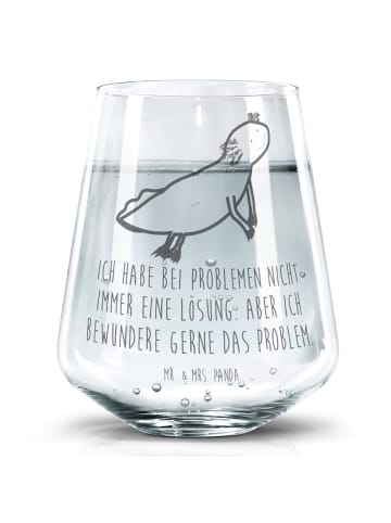 Mr. & Mrs. Panda Glas Axolotl Schwimmen mit Spruch in Transparent