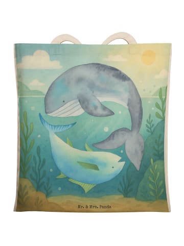 Mr. & Mrs. Panda shopping bag Walfisch Thunfisch Design ohne Spruch in Weiß