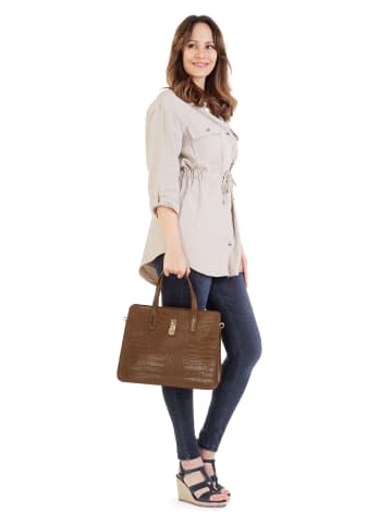 Cluty Handtasche echt Leder in cognac