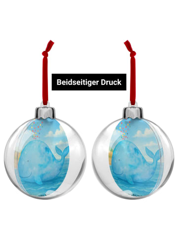 Mr. & Mrs. Panda Weihnachtskugel Kunststoff Wal Konfetti Design ... in Weiß