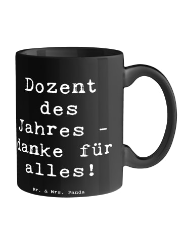 Mr. & Mrs. Panda Tasse Spruch Dozent des Jahres mit Spruch in Schwarz