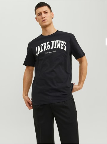 Jack & Jones 2-er Set Logo T-Shirt Kurzarm Basic Shirt JJELOGO in Schwarz-Blau