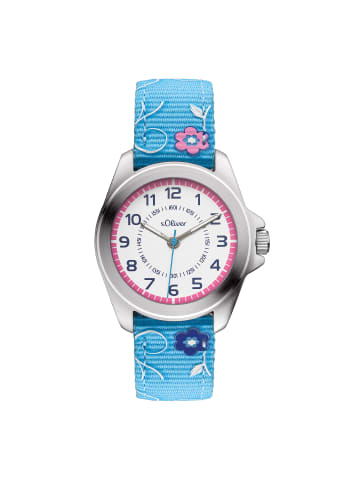s.Oliver Armbanduhr Blooming Time in blau