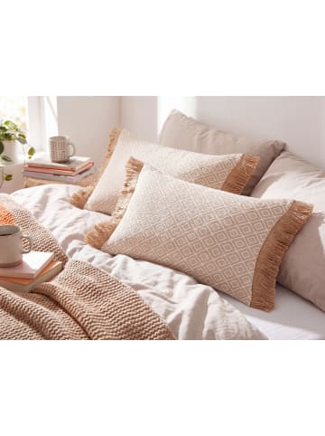 Beliani 2er-Set Dekokissen BOATH in Beige/Braun