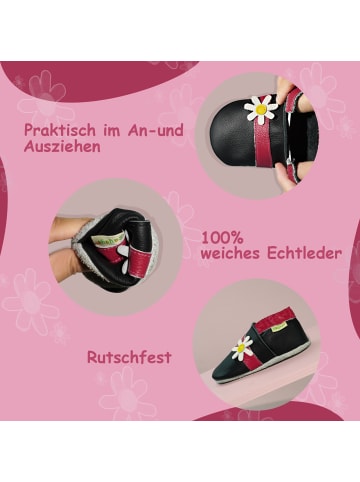 Sayoyo Baby Krabbelschuhe aus Leder, weiche Lauflernschuhe mit rutschfester Sohle 